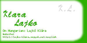 klara lajko business card